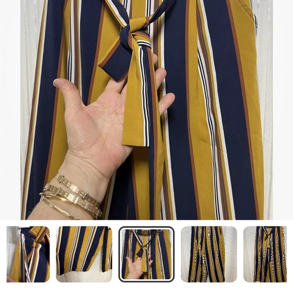 “Trafaluc Collection” Zara Striped Tie Front Elastic Waist Pockets SZ (M) - Picture 6 of 7